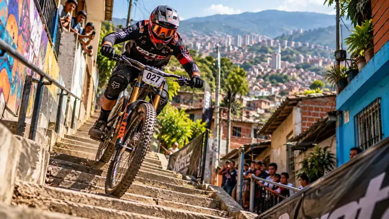Actividad deportiva de downhill y enduro en Siloé